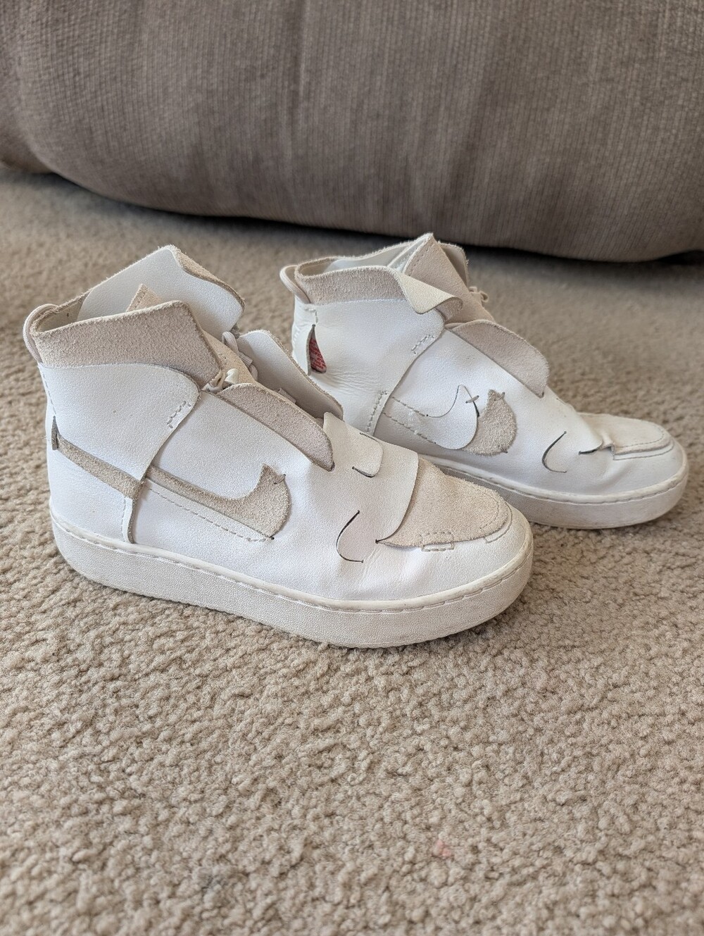 White Nike Vandalised High-top Sneakers